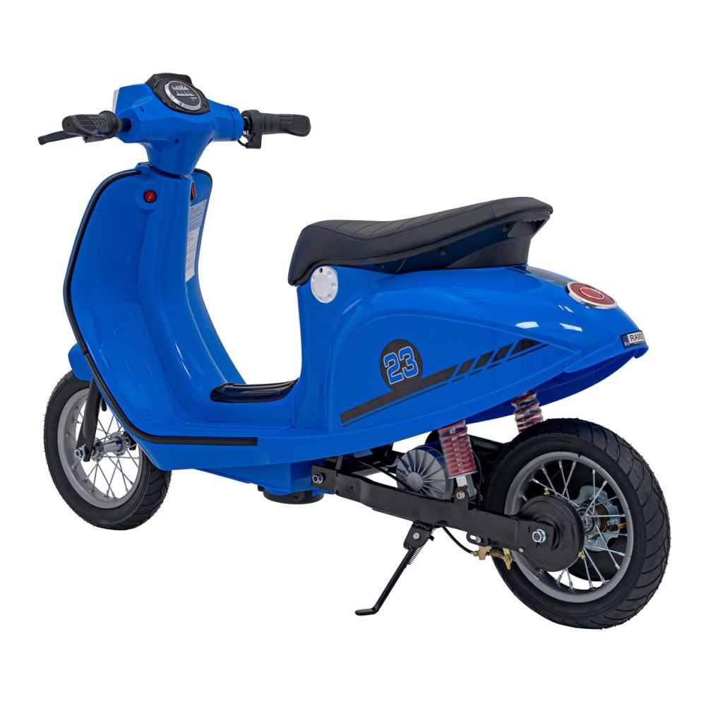 JOKO Elektrická Motorka Skúter Retro 23, Nafukovacie kolesá, kožené sedadlo, nosnosť 60kg, modrá