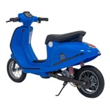 JOKO Elektrická Motorka Skúter Retro 23, Nafukovacie kolesá, kožené sedadlo, nosnosť 60kg, modrá