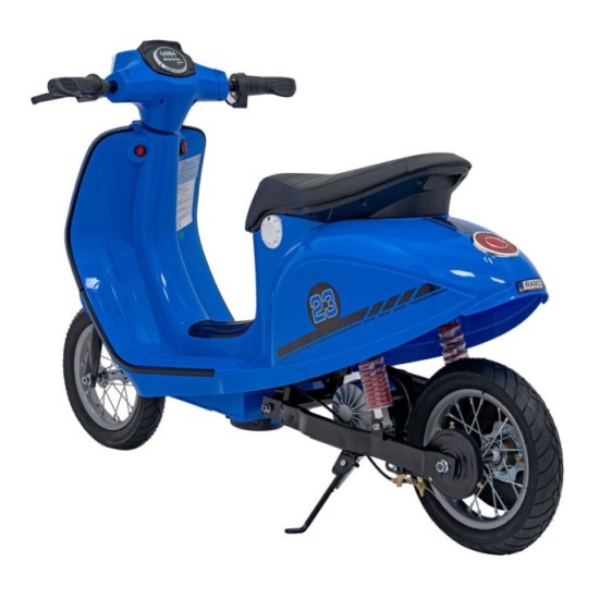 JOKO Elektrická Motorka Skúter Retro 23, Nafukovacie kolesá, kožené sedadlo, nosnosť 60kg, modrá