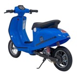 JOKO Elektrická Motorka Skúter Retro 23, Nafukovacie kolesá, kožené sedadlo, nosnosť 60kg, modrá