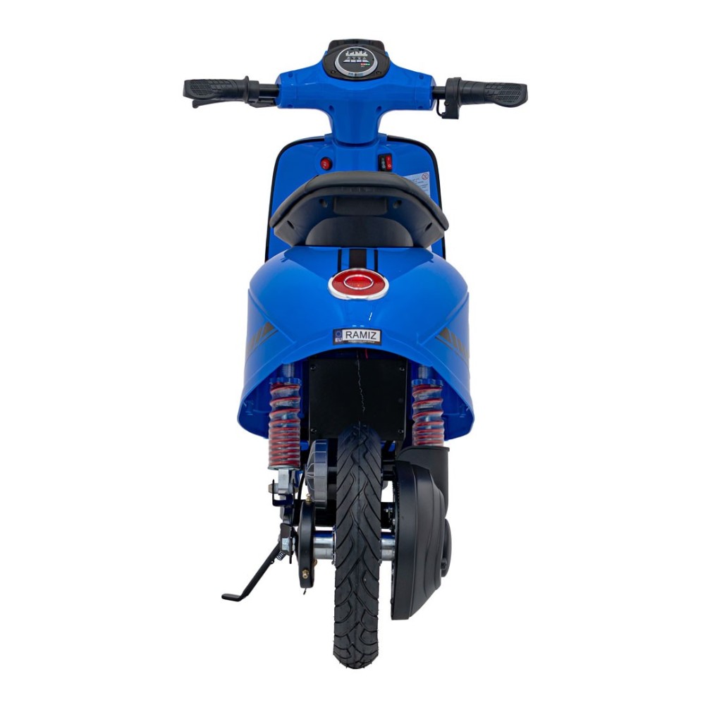 JOKO Elektrická Motorka Skúter Retro 23, Nafukovacie kolesá, kožené sedadlo, nosnosť 60kg, modrá