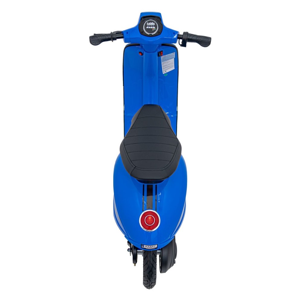 JOKO Elektrická Motorka Skúter Retro 23, Nafukovacie kolesá, kožené sedadlo, nosnosť 60kg, modrá