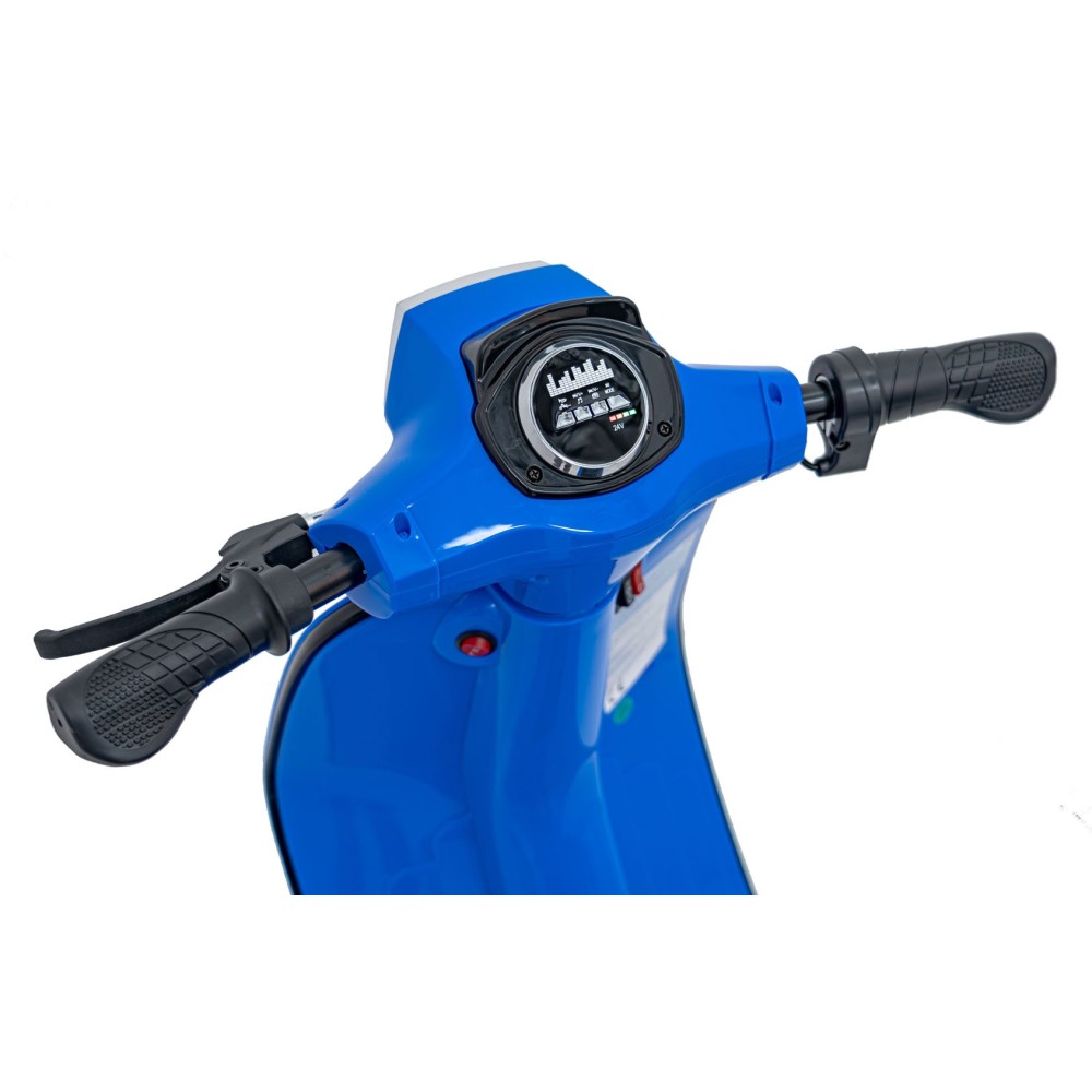 JOKO Elektrická Motorka Skúter Retro 23, Nafukovacie kolesá, kožené sedadlo, nosnosť 60kg, modrá
