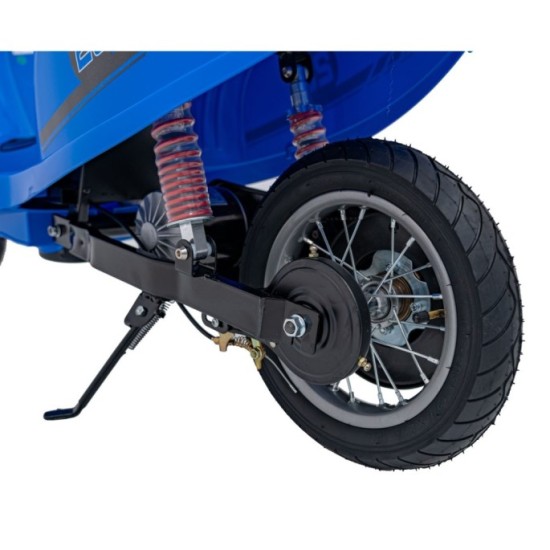 JOKO Elektrická Motorka Skúter Retro 23, Nafukovacie kolesá, kožené sedadlo, nosnosť 60kg, modrá