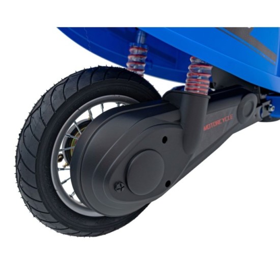 JOKO Elektrická Motorka Skúter Retro 23, Nafukovacie kolesá, kožené sedadlo, nosnosť 60kg, modrá