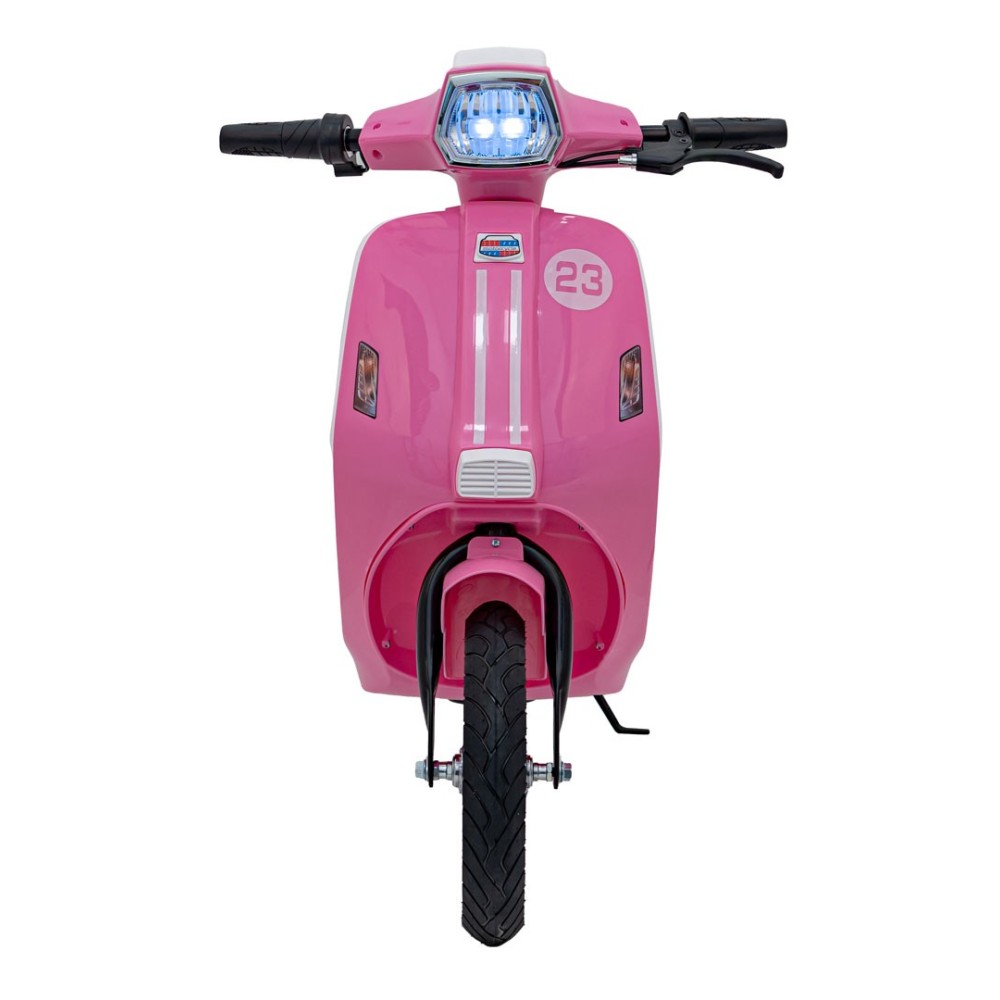 JOKO Elektrická Motorka Skúter Retro 23, Nafukovacie kolesá, kožené sedadlo, nosnosť 60kg, ružová