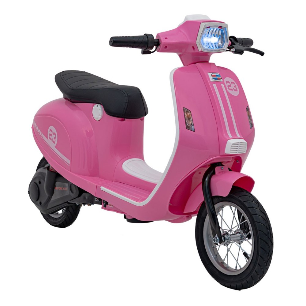 JOKO Elektrická Motorka Skúter Retro 23, Nafukovacie kolesá, kožené sedadlo, nosnosť 60kg, ružová