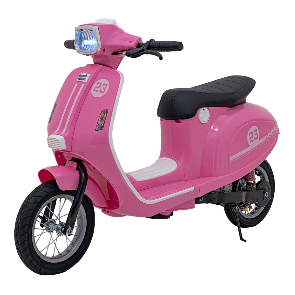 JOKO Elektrická Motorka Skúter Retro 23, Nafukovacie kolesá, kožené sedadlo, nosnosť 60kg, ružová