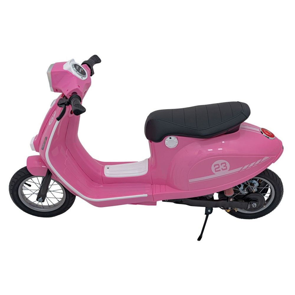 JOKO Elektrická Motorka Skúter Retro 23, Nafukovacie kolesá, kožené sedadlo, nosnosť 60kg, ružová