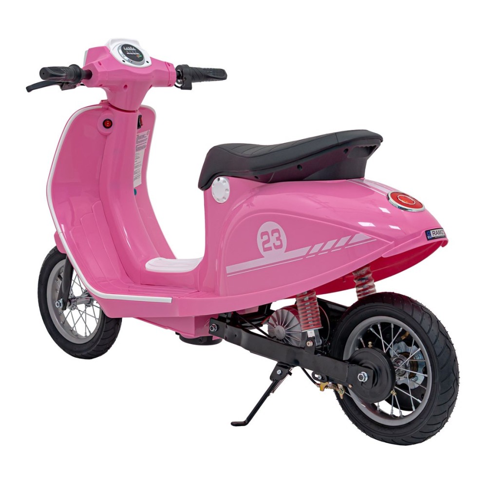 JOKO Elektrická Motorka Skúter Retro 23, Nafukovacie kolesá, kožené sedadlo, nosnosť 60kg, ružová