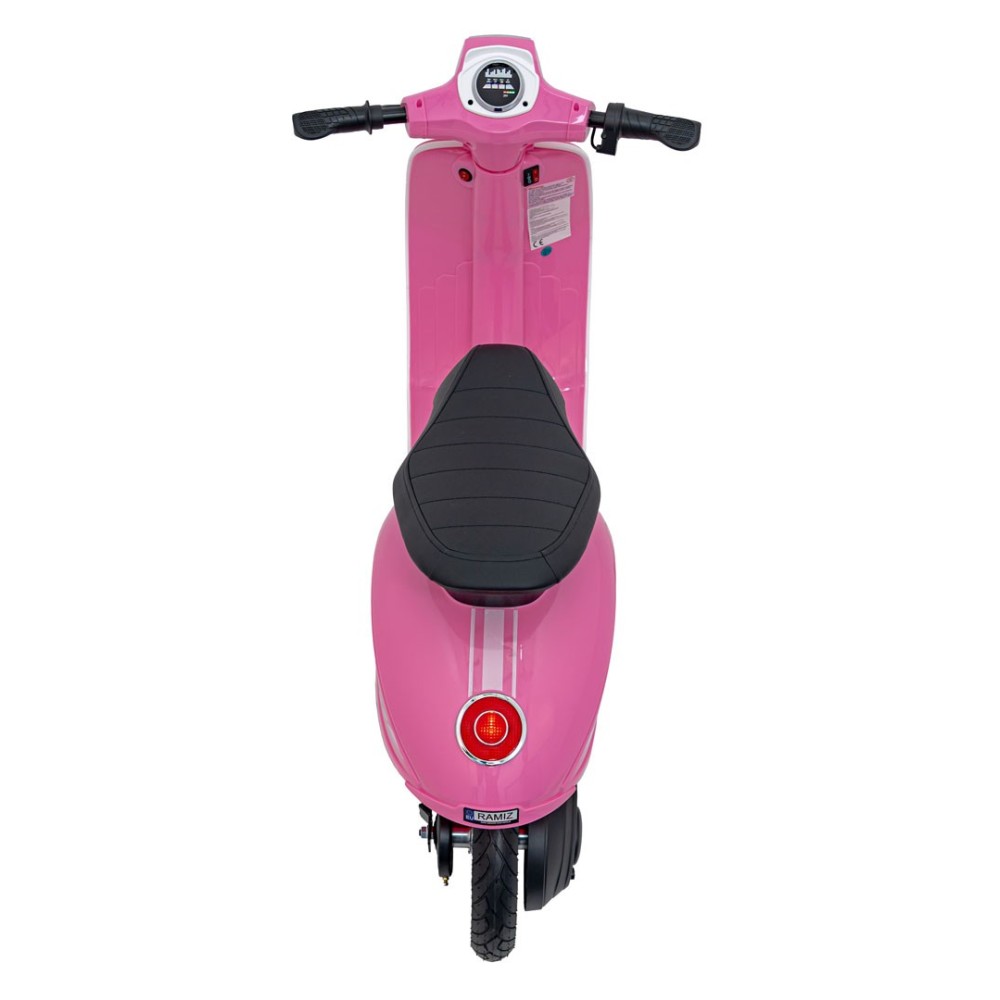 JOKO Elektrická Motorka Skúter Retro 23, Nafukovacie kolesá, kožené sedadlo, nosnosť 60kg, ružová