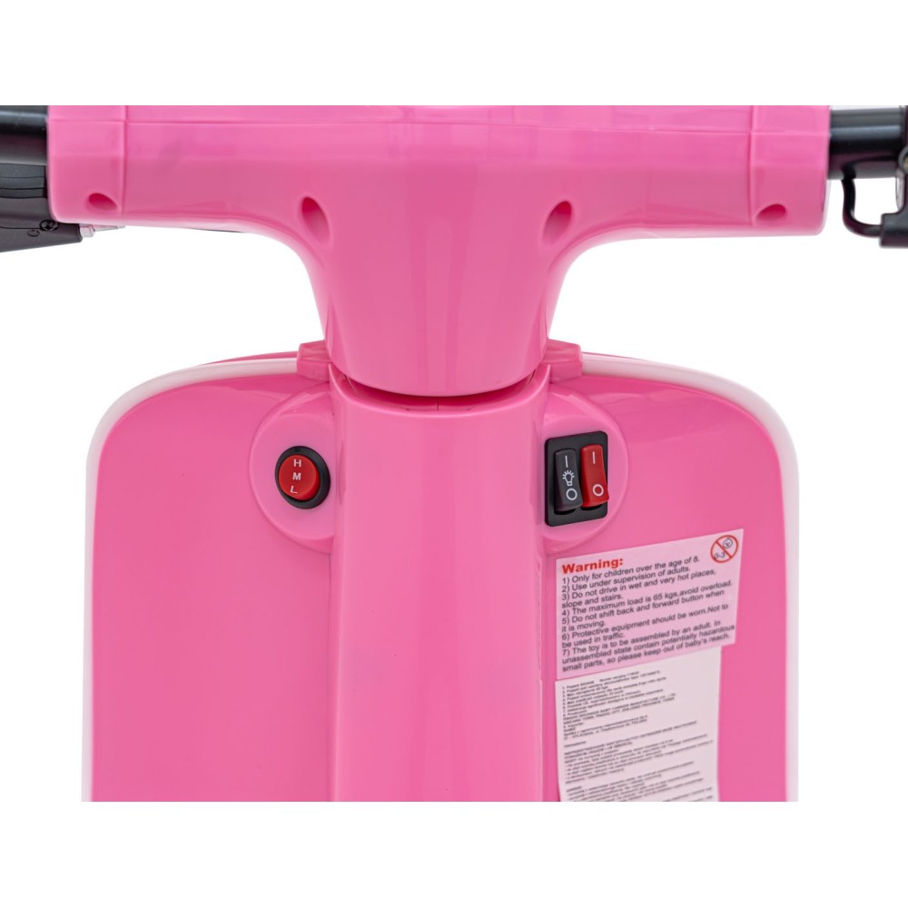 JOKO Elektrická Motorka Skúter Retro 23, Nafukovacie kolesá, kožené sedadlo, nosnosť 60kg, ružová