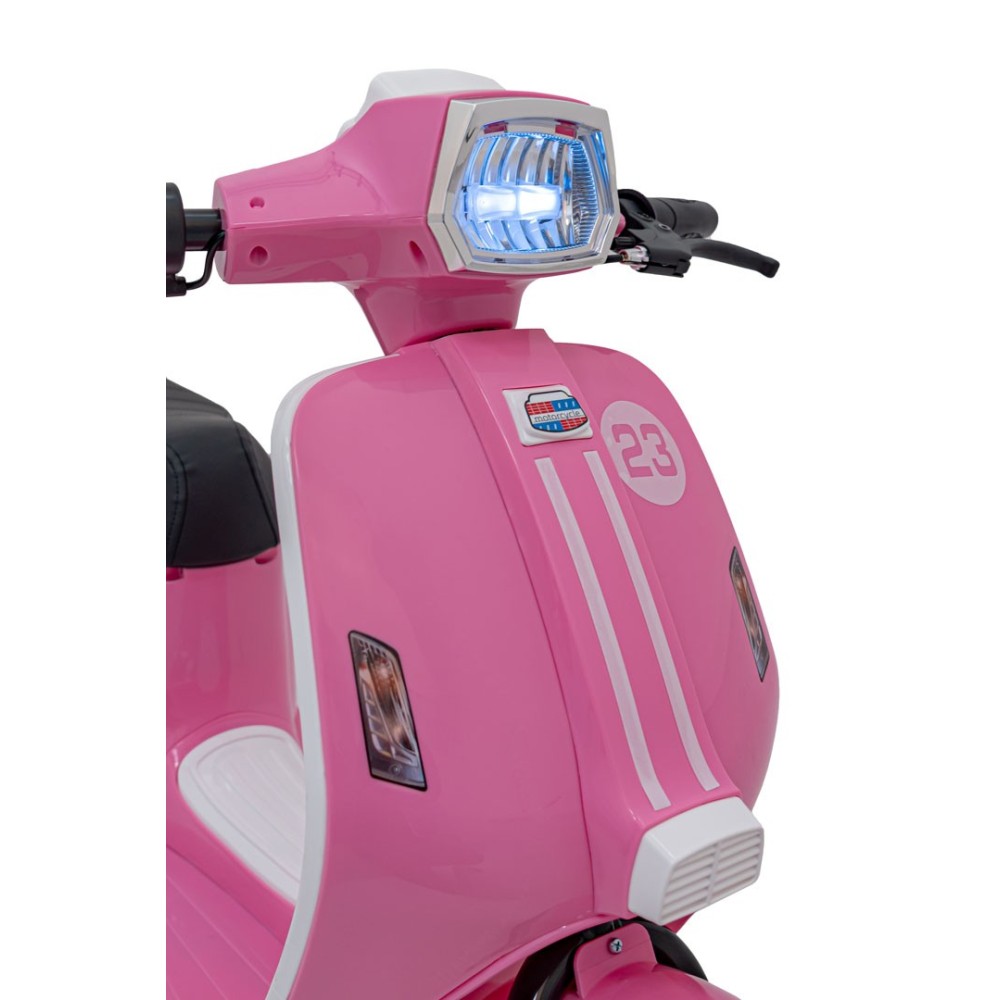 JOKO Elektrická Motorka Skúter Retro 23, Nafukovacie kolesá, kožené sedadlo, nosnosť 60kg, ružová
