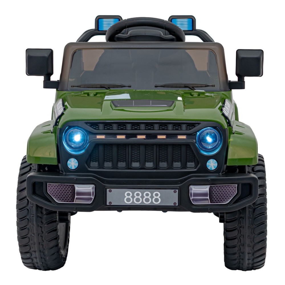 JOKO Elektrické autíčko Jeep MOUNTAIN, penové kolesá, kožené sedadlo, zelené