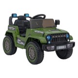 JOKO Elektrické autíčko Jeep MOUNTAIN, penové kolesá, kožené sedadlo, zelené