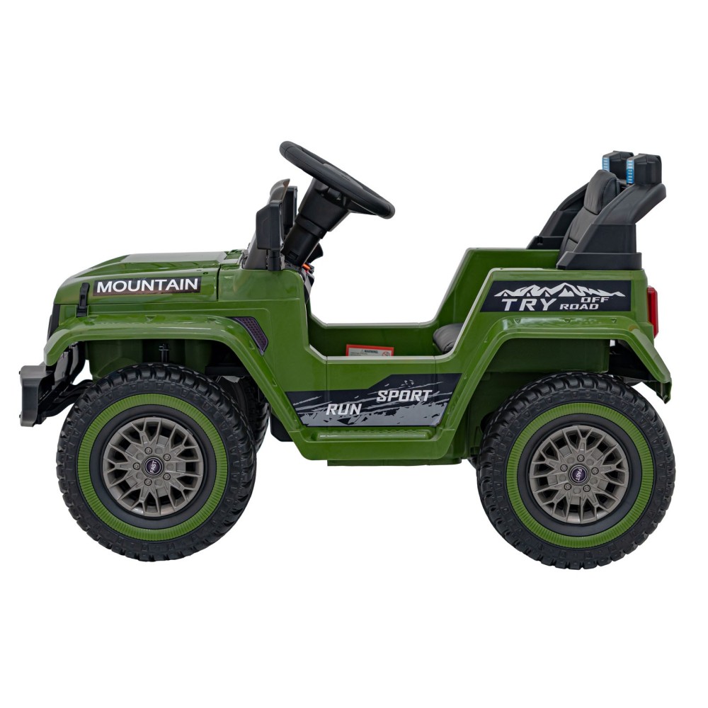 JOKO Elektrické autíčko Jeep MOUNTAIN, penové kolesá, kožené sedadlo, zelené