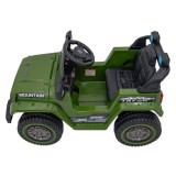 JOKO Elektrické autíčko Jeep MOUNTAIN, penové kolesá, kožené sedadlo, zelené