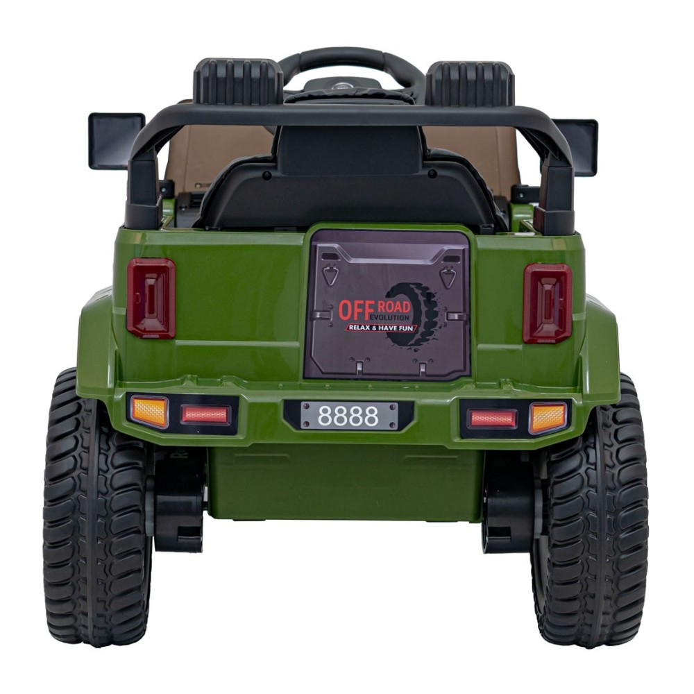 JOKO Elektrické autíčko Jeep MOUNTAIN, penové kolesá, kožené sedadlo, zelené