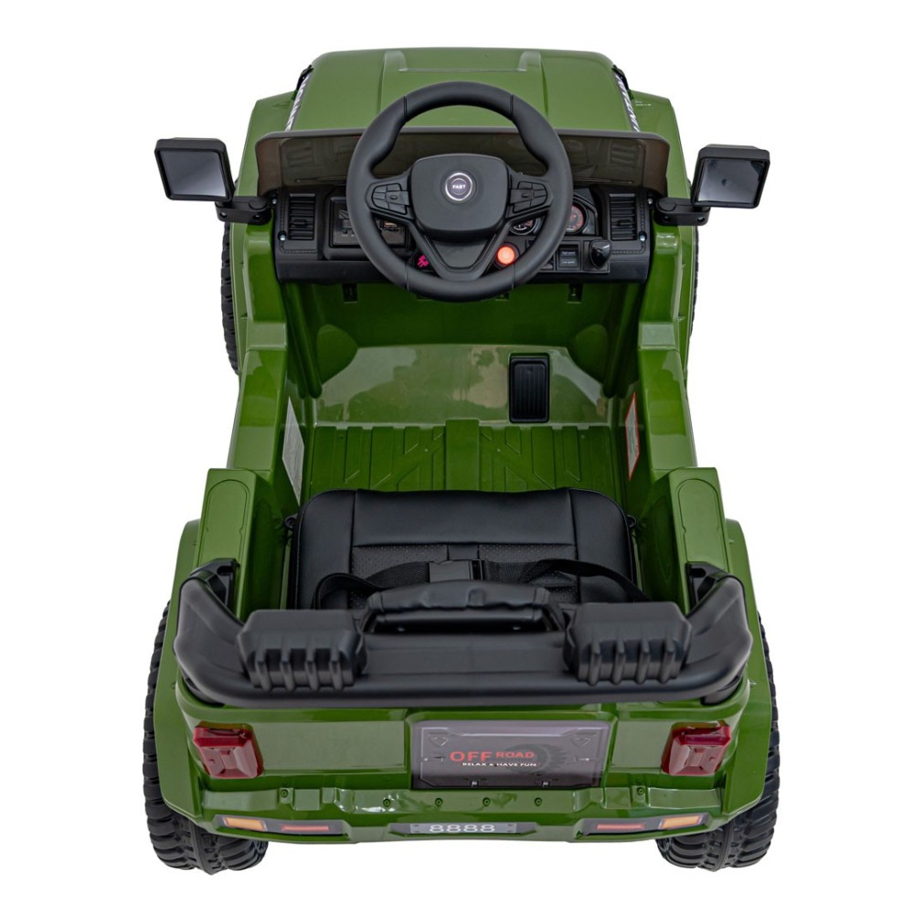 JOKO Elektrické autíčko Jeep MOUNTAIN, penové kolesá, kožené sedadlo, zelené