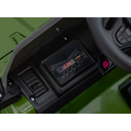 JOKO Elektrické autíčko Jeep MOUNTAIN, penové kolesá, kožené sedadlo, zelené