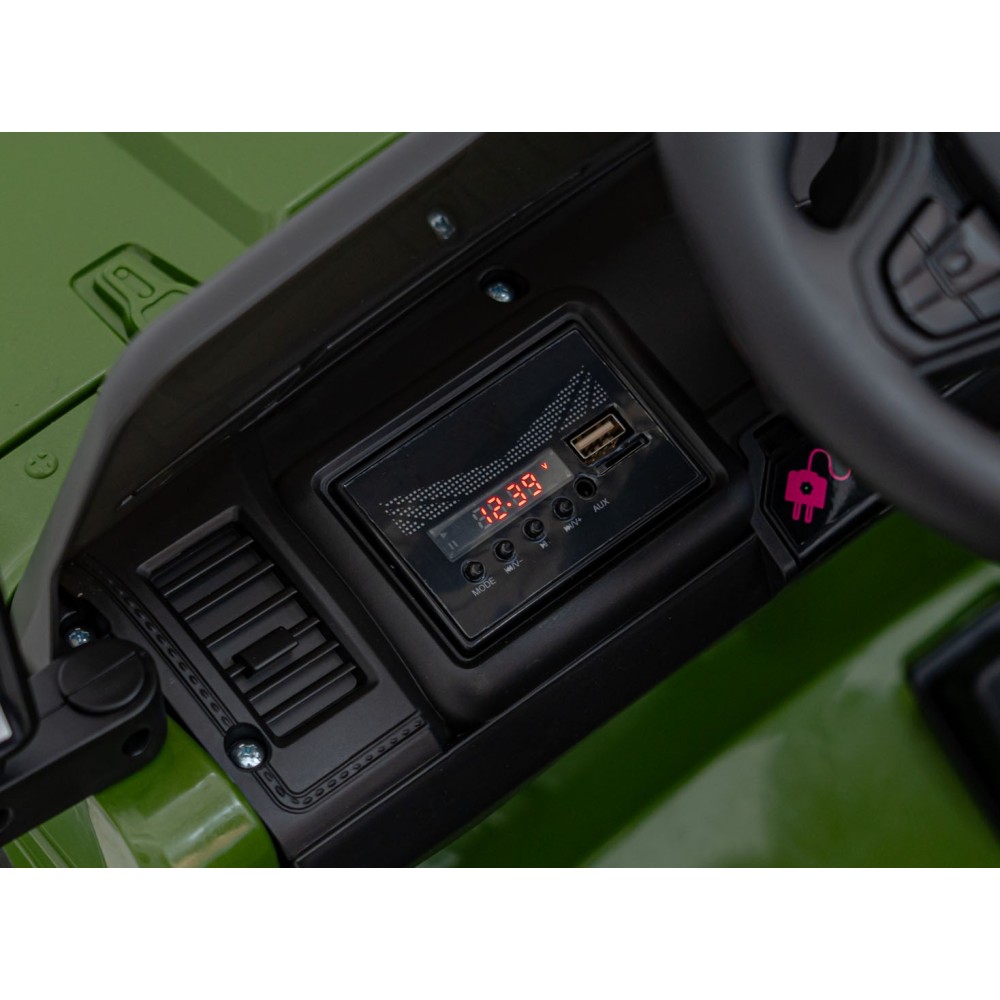 JOKO Elektrické autíčko Jeep MOUNTAIN, penové kolesá, kožené sedadlo, zelené