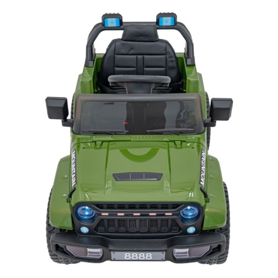 JOKO Elektrické autíčko Jeep MOUNTAIN, penové kolesá, kožené sedadlo, zelené