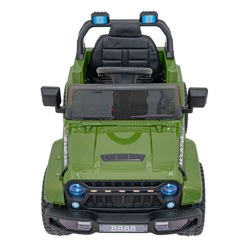 JOKO Elektrické autíčko Jeep MOUNTAIN, penové kolesá, kožené sedadlo, zelené