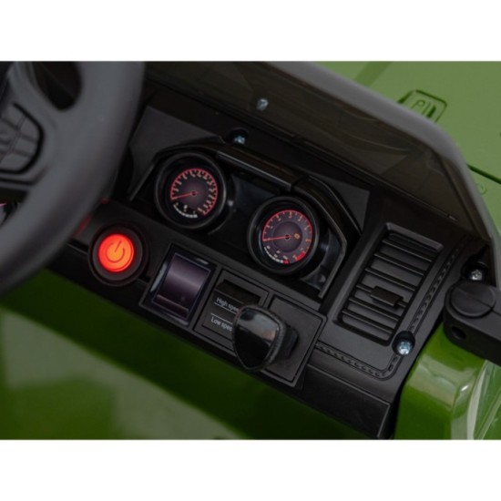 JOKO Elektrické autíčko Jeep MOUNTAIN, penové kolesá, kožené sedadlo, zelené