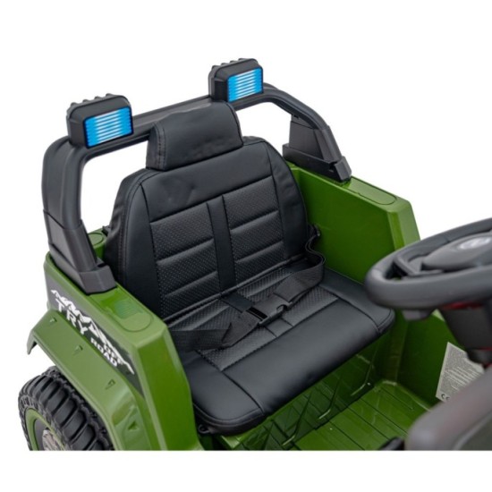 JOKO Elektrické autíčko Jeep MOUNTAIN, penové kolesá, kožené sedadlo, zelené