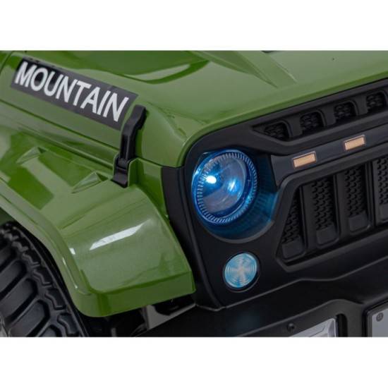 JOKO Elektrické autíčko Jeep MOUNTAIN, penové kolesá, kožené sedadlo, zelené