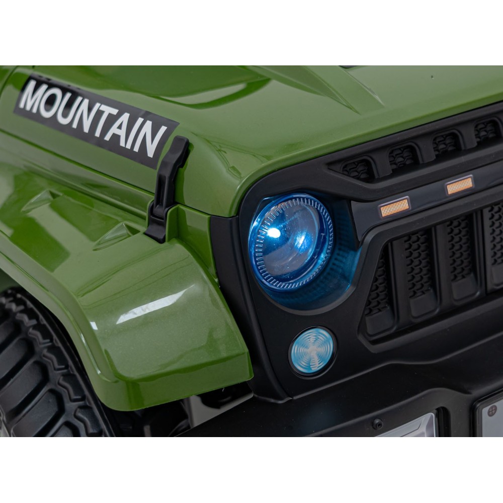 JOKO Elektrické autíčko Jeep MOUNTAIN, penové kolesá, kožené sedadlo, zelené