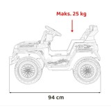 JOKO Elektrické autíčko Jeep MOUNTAIN, penové kolesá, kožené sedadlo, zelené