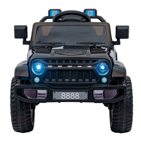 JOKO Elektrické autíčko Jeep MOUNTAIN, penové kolesá, kožené sedadlo, čierne