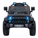 JOKO Elektrické autíčko Jeep MOUNTAIN, penové kolesá, kožené sedadlo, čierne