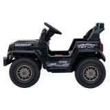 JOKO Elektrické autíčko Jeep MOUNTAIN, penové kolesá, kožené sedadlo, čierne
