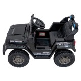 JOKO Elektrické autíčko Jeep MOUNTAIN, penové kolesá, kožené sedadlo, čierne