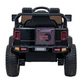 JOKO Elektrické autíčko Jeep MOUNTAIN, penové kolesá, kožené sedadlo, čierne