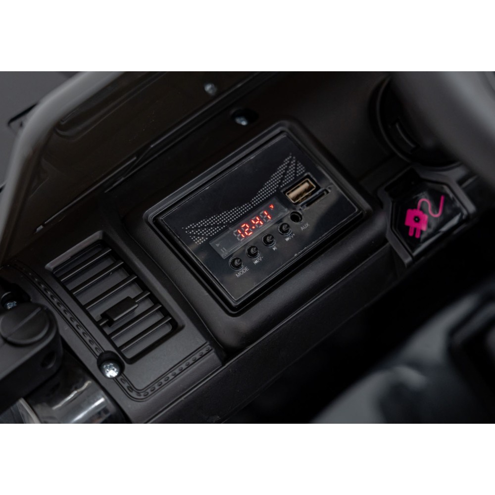 JOKO Elektrické autíčko Jeep MOUNTAIN, penové kolesá, kožené sedadlo, čierne