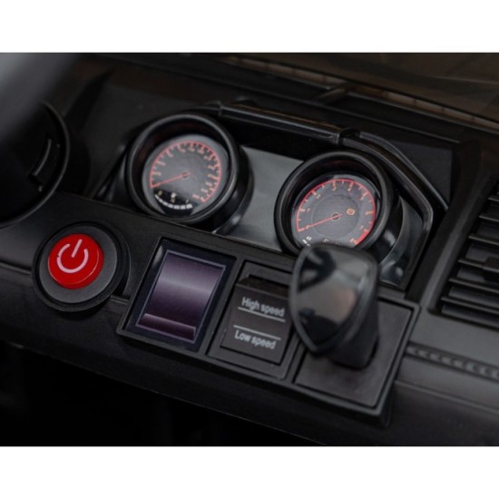 JOKO Elektrické autíčko Jeep MOUNTAIN, penové kolesá, kožené sedadlo, čierne