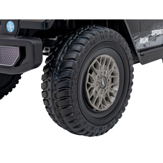 JOKO Elektrické autíčko Jeep MOUNTAIN, penové kolesá, kožené sedadlo, čierne