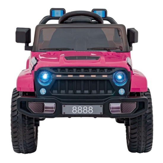 JOKO Elektrické autíčko Jeep MOUNTAIN, penové kolesá, kožené sedadlo, ružové