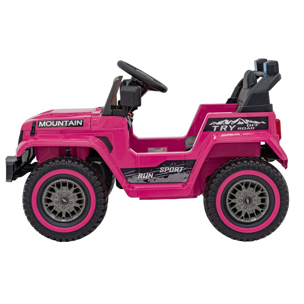 JOKO Elektrické autíčko Jeep MOUNTAIN, penové kolesá, kožené sedadlo, ružové