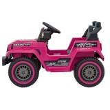 JOKO Elektrické autíčko Jeep MOUNTAIN, penové kolesá, kožené sedadlo, ružové