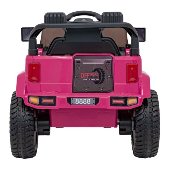 JOKO Elektrické autíčko Jeep MOUNTAIN, penové kolesá, kožené sedadlo, ružové