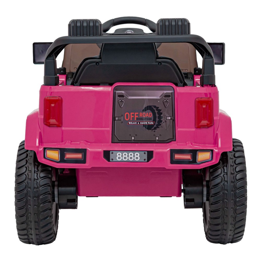JOKO Elektrické autíčko Jeep MOUNTAIN, penové kolesá, kožené sedadlo, ružové