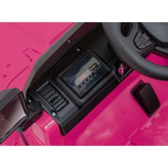 JOKO Elektrické autíčko Jeep MOUNTAIN, penové kolesá, kožené sedadlo, ružové