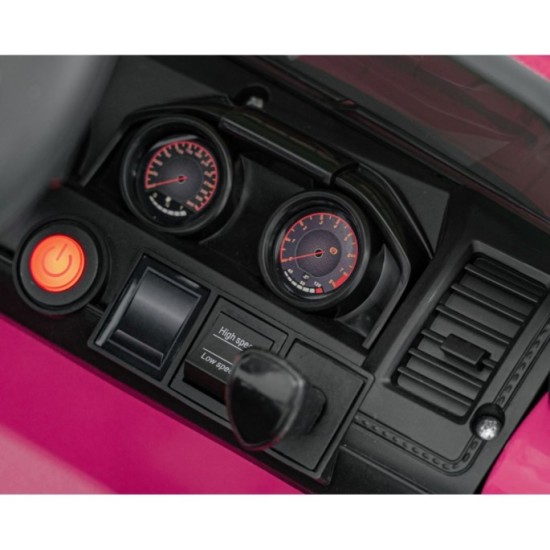 JOKO Elektrické autíčko Jeep MOUNTAIN, penové kolesá, kožené sedadlo, ružové