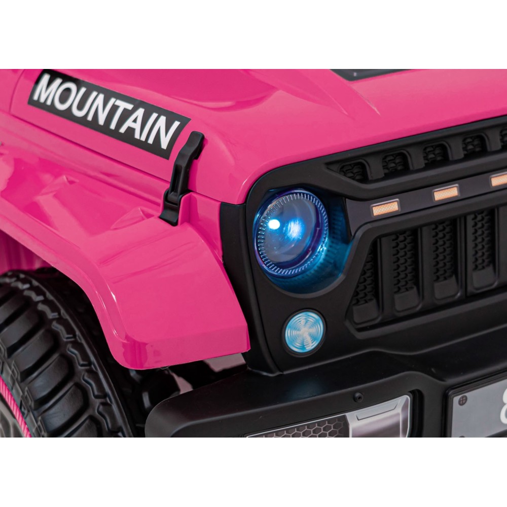 JOKO Elektrické autíčko Jeep MOUNTAIN, penové kolesá, kožené sedadlo, ružové