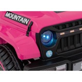 JOKO Elektrické autíčko Jeep MOUNTAIN, penové kolesá, kožené sedadlo, ružové