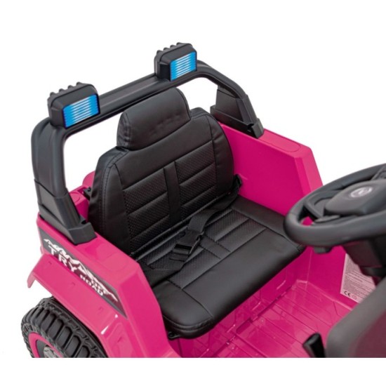 JOKO Elektrické autíčko Jeep MOUNTAIN, penové kolesá, kožené sedadlo, ružové